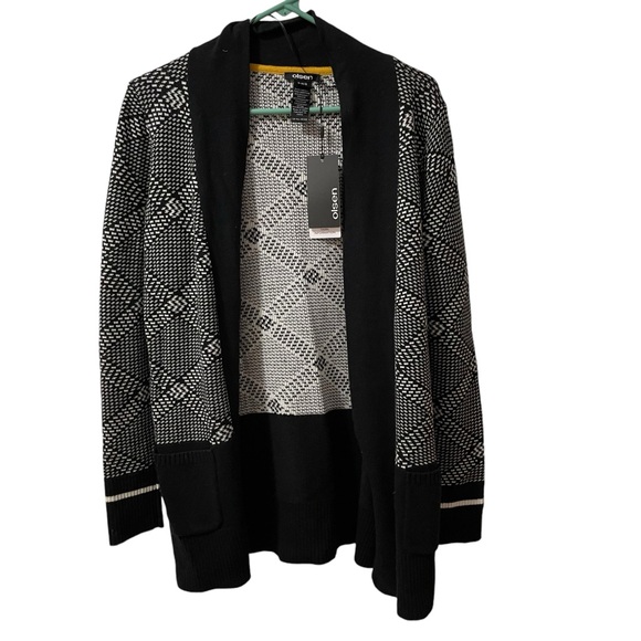 Olsen New w/Tags Womens Black/White Open Front Cardigan Germany Size S-M/8 - Picture 3 of 7